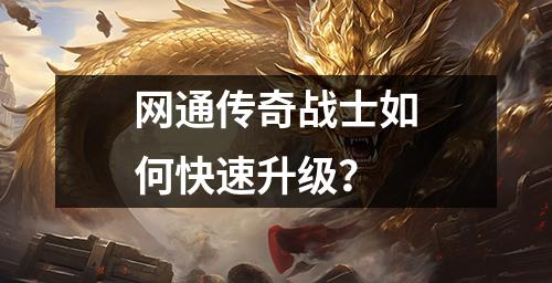 网通传奇战士如何快速升级？